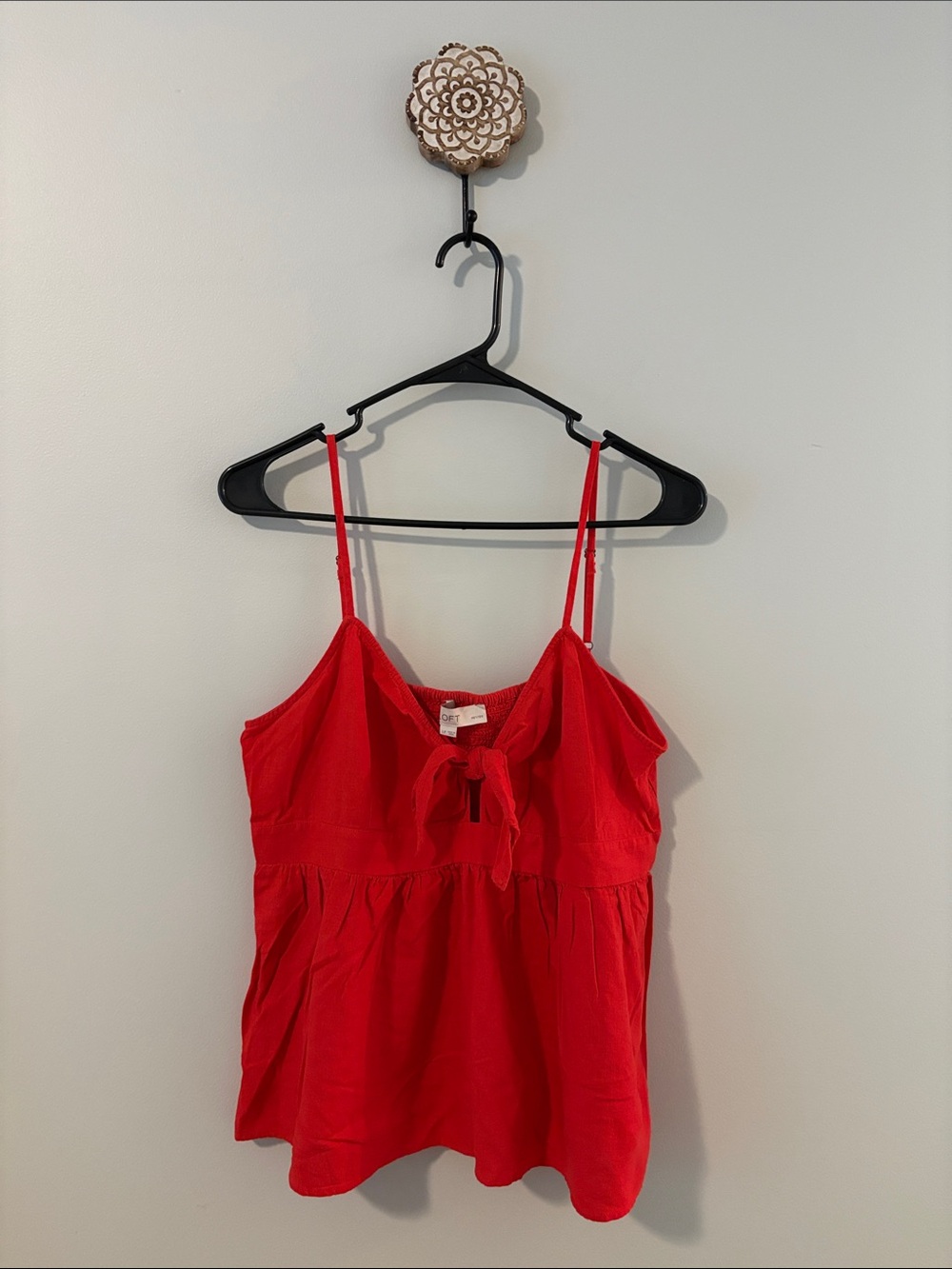 LOFT Red Tie-Front Spaghetti Strap Camisole
